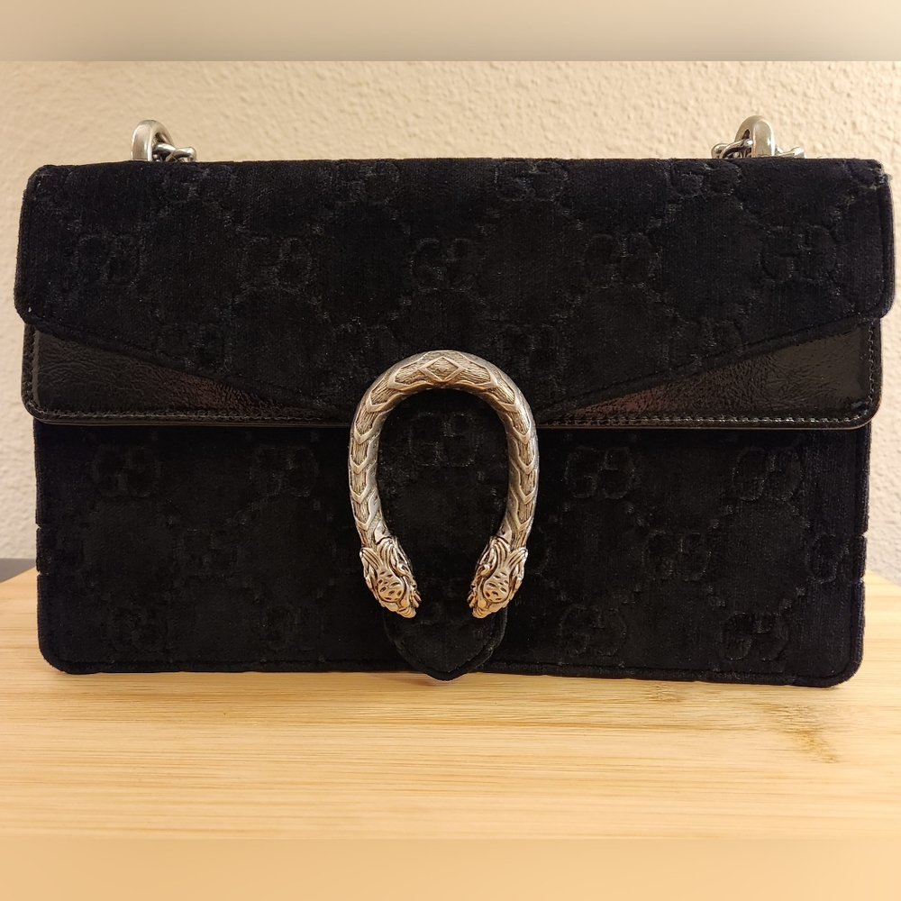 Gucci Black Dionysus Velvet Large handbag